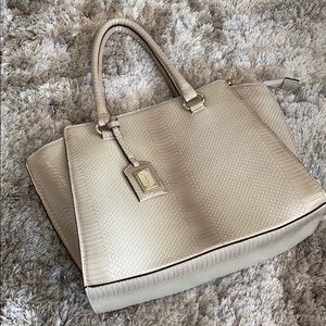 Dark White crocodile textured purse
